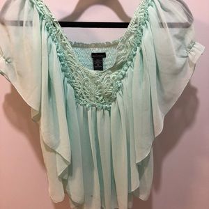 Moda international chiffon mint top size xs